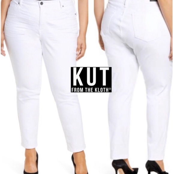 Kut from the Kloth Denim - Kut from the Kloth Catherine Midrise Boyfriend Jeans,  Optic White, 22W NWT